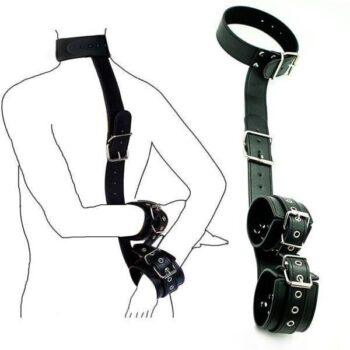 Easy back cuffs+collar restraint (black)